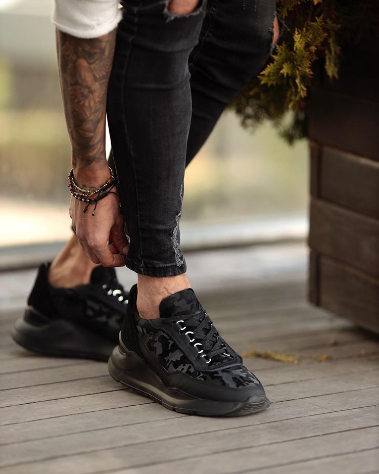 Casual Camouflage Leather Sneakers