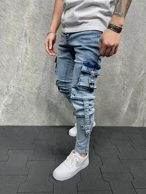 Stonewashed Cargo Jeans 4803