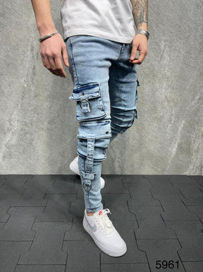 Stonewashed Cargo Jeans 4803