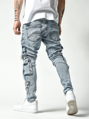 Stonewashed Cargo Jeans 4803