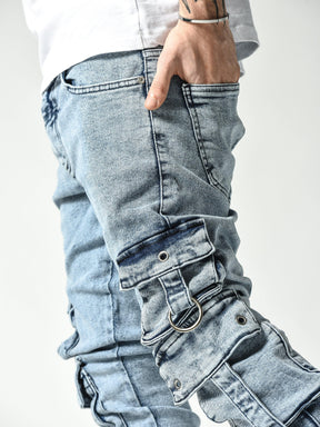 Stonewashed Cargo Jeans 4803