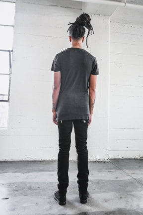 RIBBED CREWNECK T-SHIRT // CHARCOAL