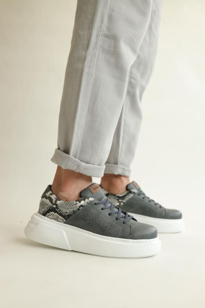 Casual Snake Textured Sneakers