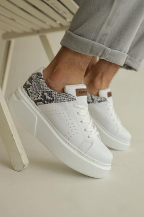 Casual Snake Textured Sneakers