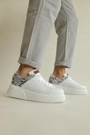 Casual Snake Textured Sneakers