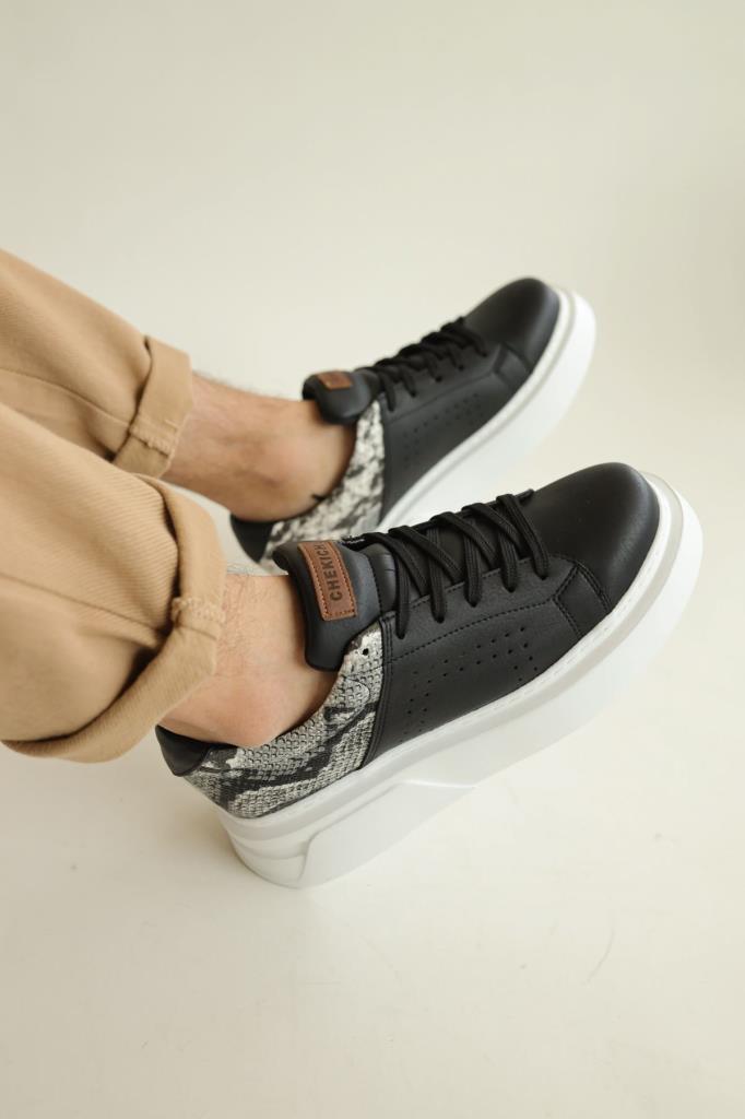 Casual Snake Textured Sneakers