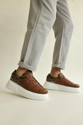 Casual Snake Textured Sneakers