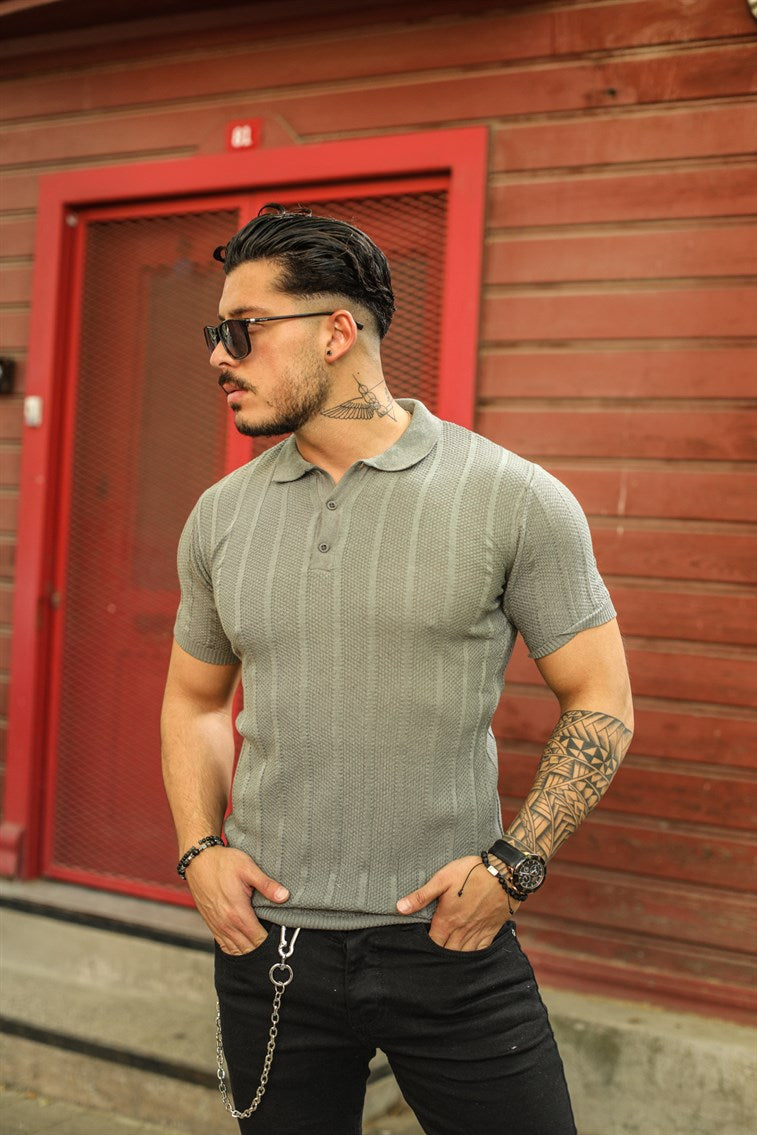 Knitwear Collar Buttons T-Shirt