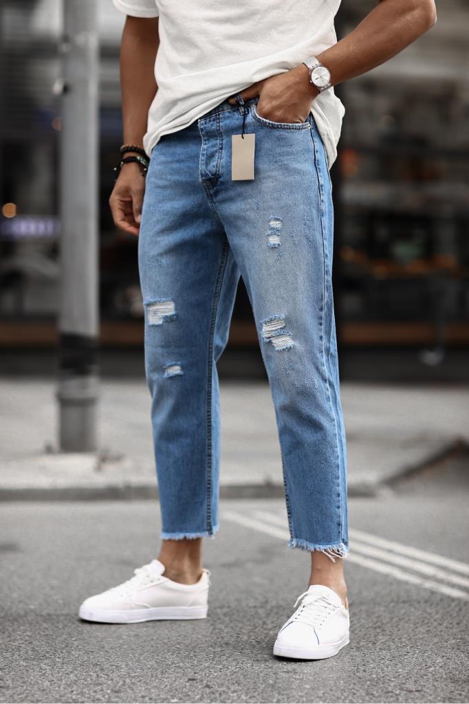 Casual Ankle Ripped Jeans