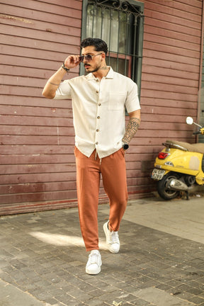 Linen Short Sleeve Oversize Shirt