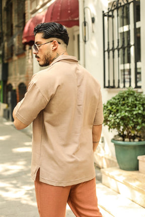 Linen Short Sleeve Oversize Shirt