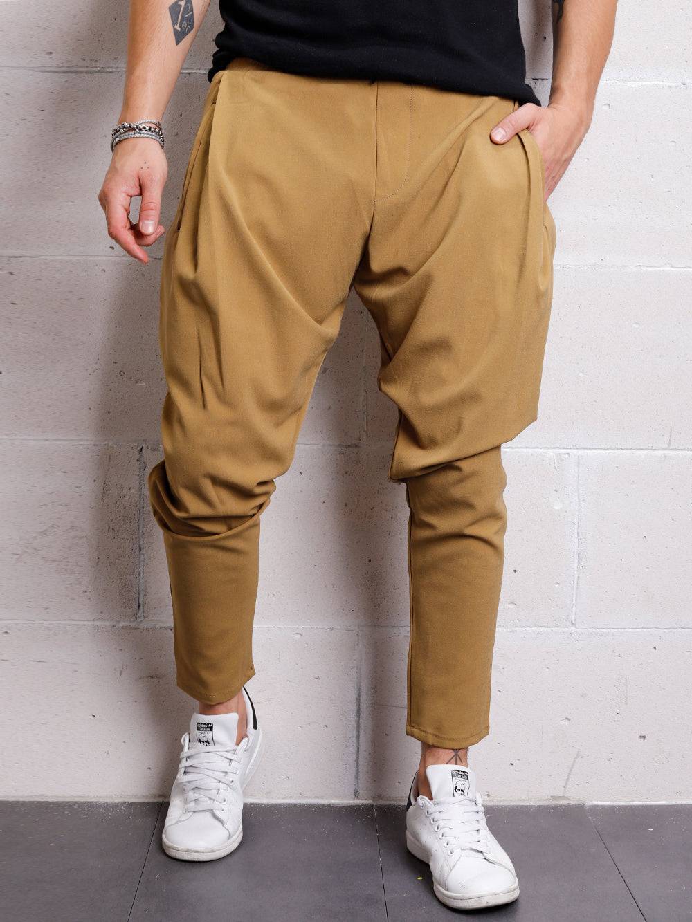 CAMEL DROP CROTCH JOGGER PANTS | Streetwear style joggers pants