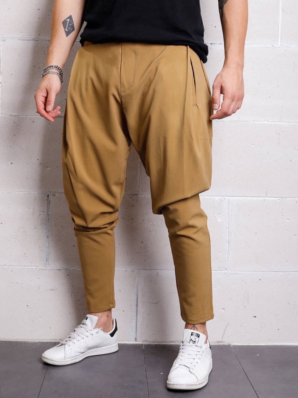 CAMEL DROP CROTCH JOGGER PANTS | Streetwear style joggers pants