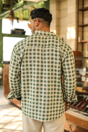 Checkered Thin Oversized Cotton Shirt