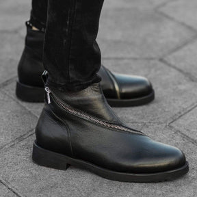 Leather Chelsea Boots With Zipper