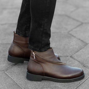 Leather Chelsea Boots With Zipper