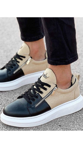 Designer Side Zipper Sneakers