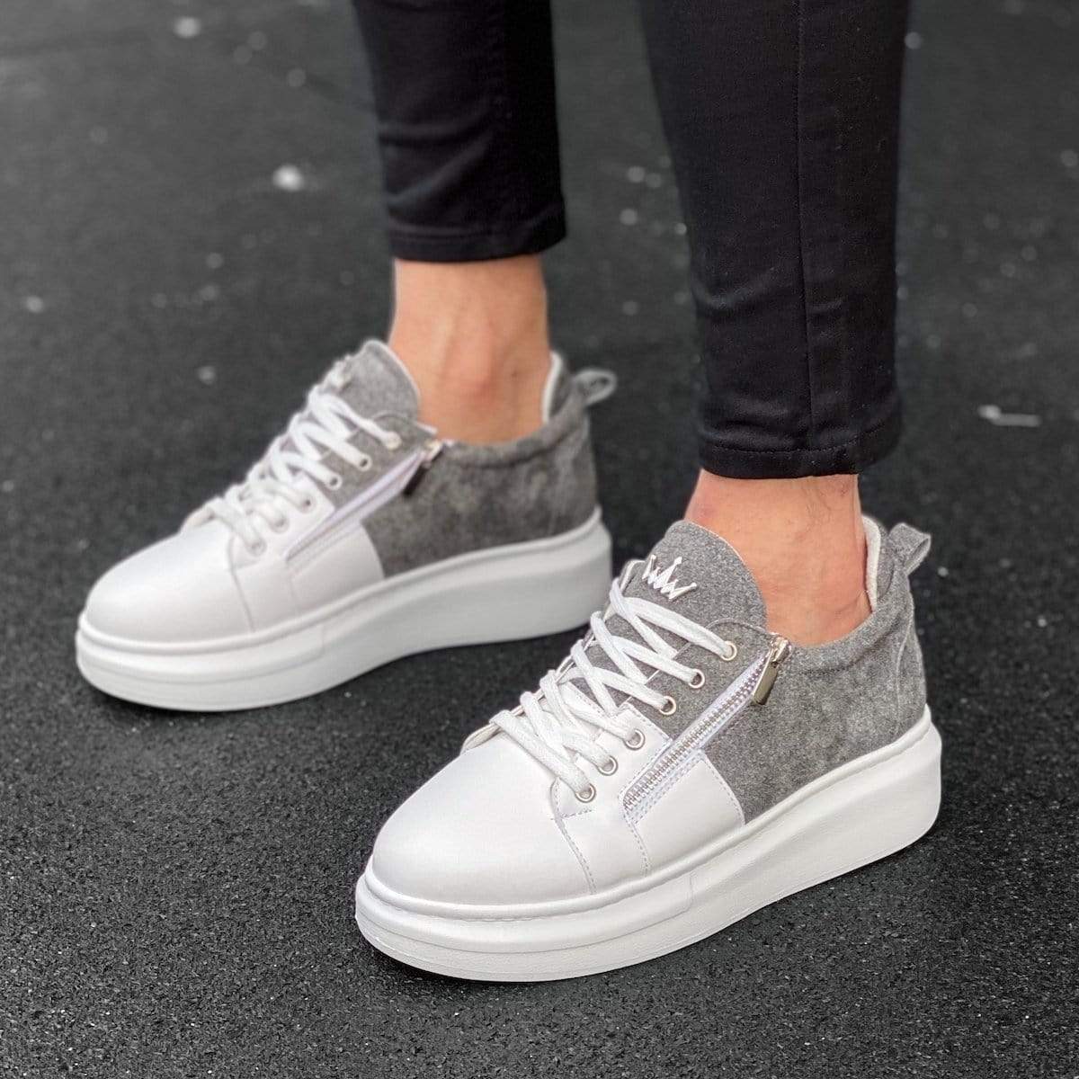 Designer Side Zipper Sneakers