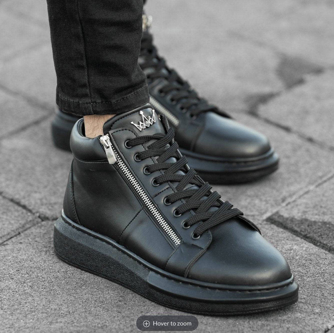 High Top Designer Zipper Sneakers