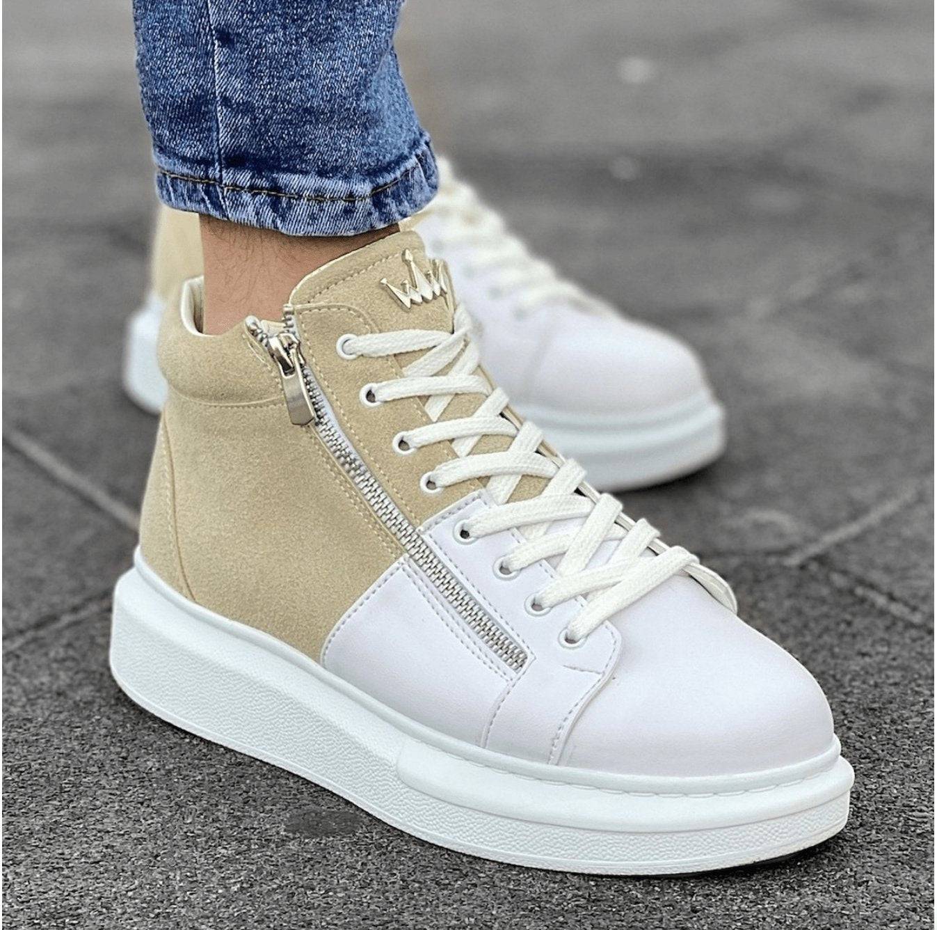 High Top Designer Zipper Sneakers