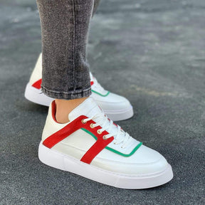 Red Vertical Designer Sneakers