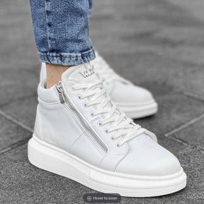 High Top Designer Zipper Sneakers