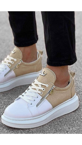 Designer Side Zipper Sneakers