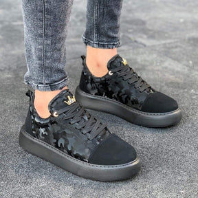 Designer Black - Camo Sneakers