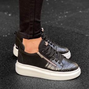 Designer Croco Zipper Sneakers