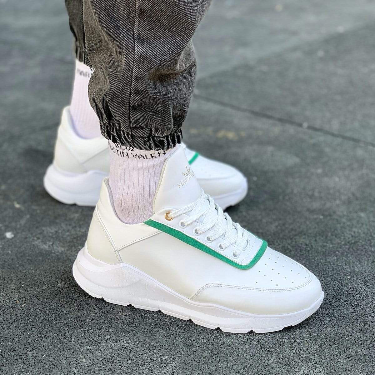 Designer Green Line Sneakers