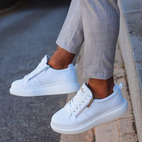 Designer Side Zipper Sneakers