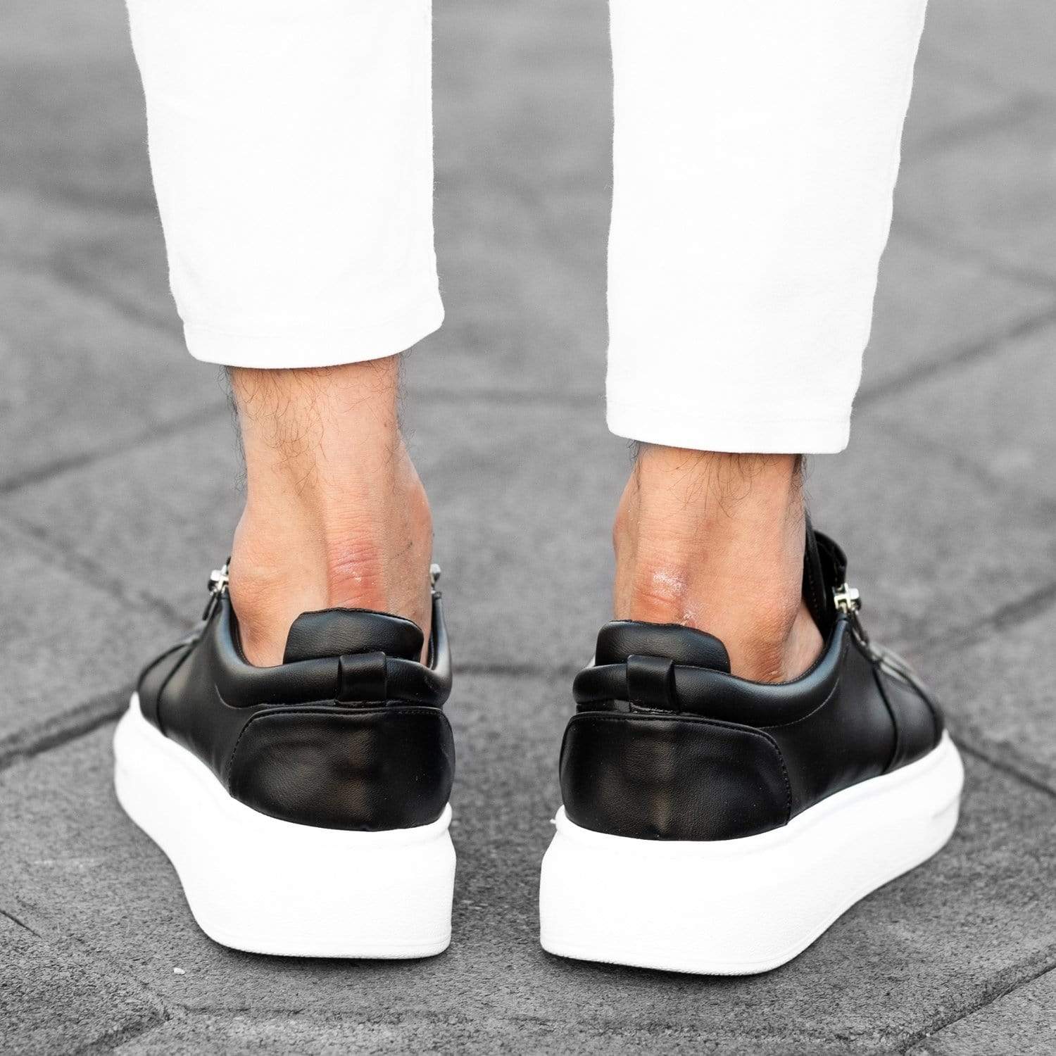 Designer Side Zipper Sneakers