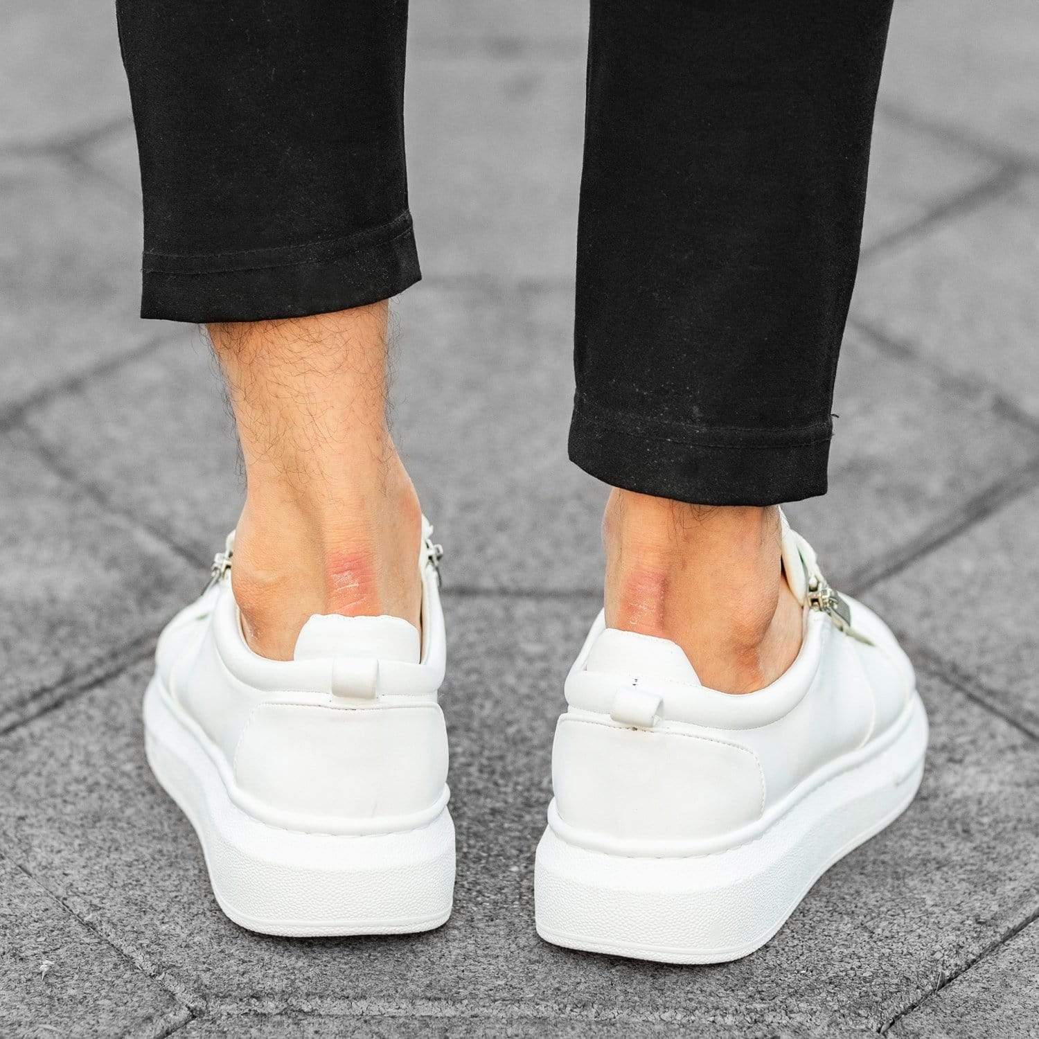 Designer Side Zipper Sneakers