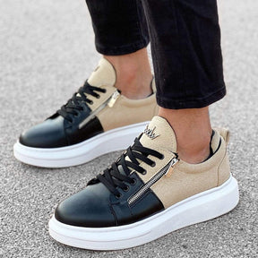 Designer Side Zipper Sneakers