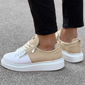 Designer Side Zipper Sneakers