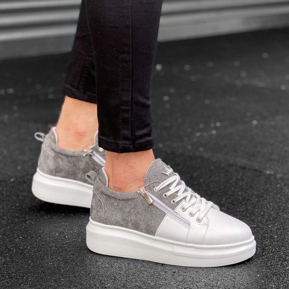 Designer Side Zipper Sneakers