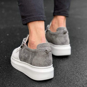 Designer Side Zipper Sneakers