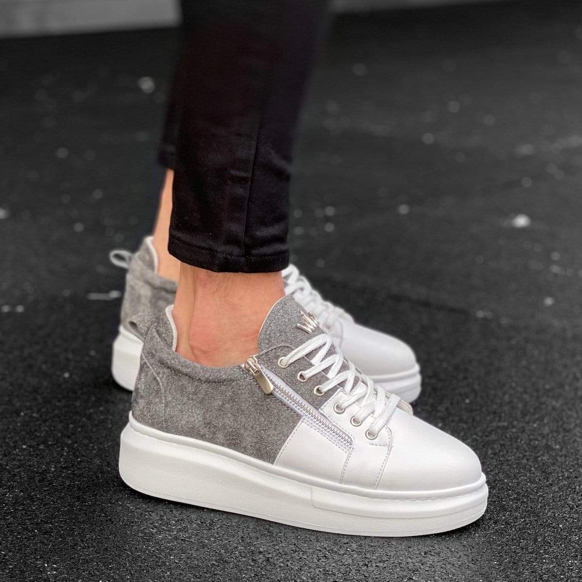 Designer Side Zipper Sneakers