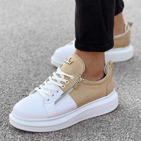 Designer Side Zipper Sneakers