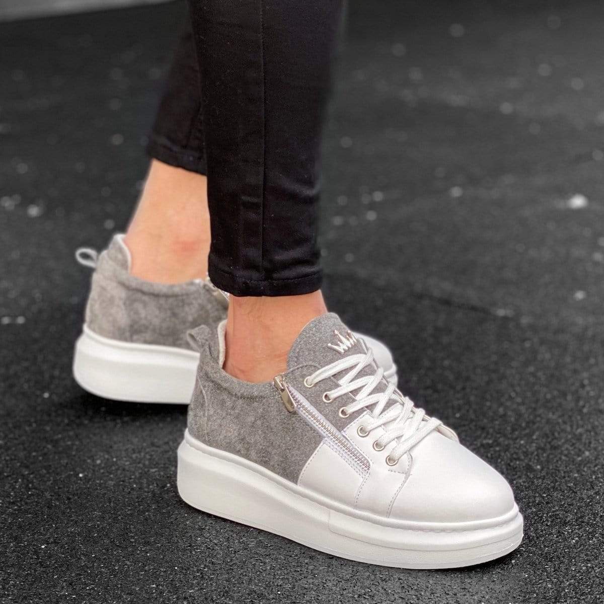 Designer Side Zipper Sneakers