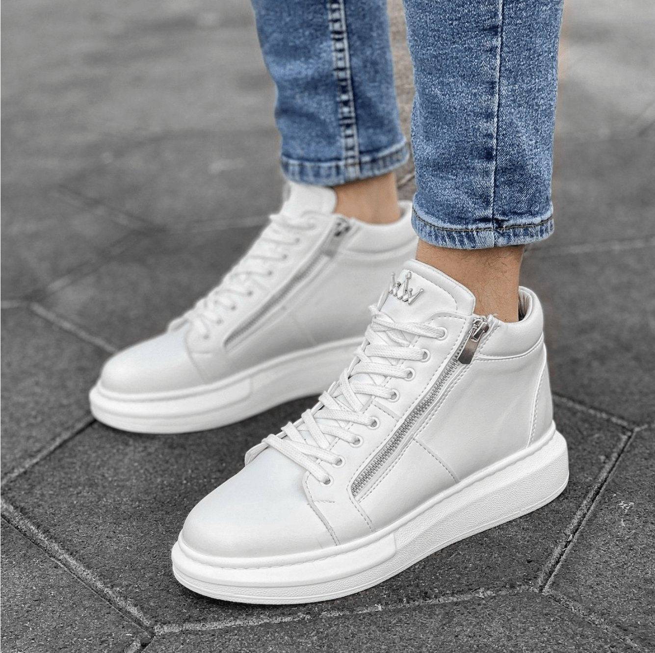 High Top Designer Zipper Sneakers