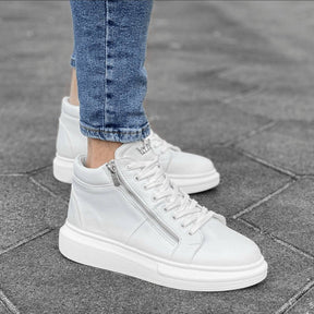 High Top Designer Zipper Sneakers