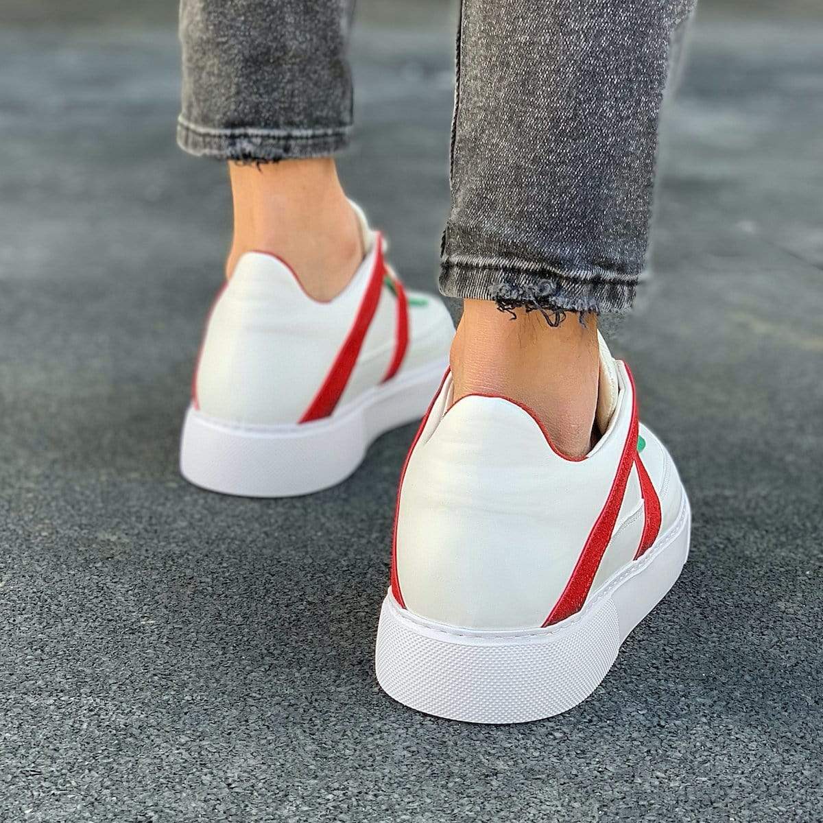 Red Vertical Designer Sneakers