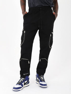 MULTI-ZIPPER POCKET JOGGER // BLACK