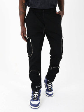 MULTI-ZIPPER POCKET JOGGER // BLACK