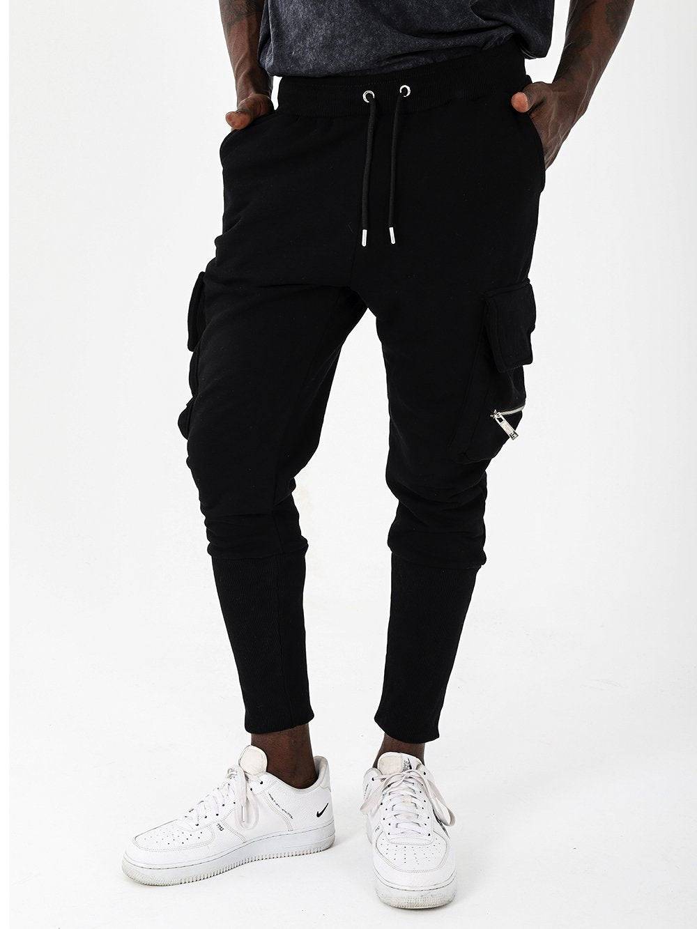 MULTI-ZIPPER POCKET JOGGER // BLACK