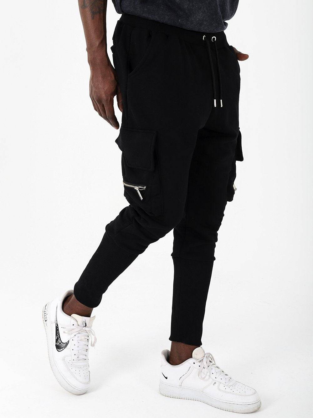 MULTI-ZIPPER POCKET JOGGER // BLACK