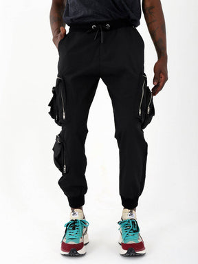 MULTI-ZIPPER POCKET JOGGER // BLACK