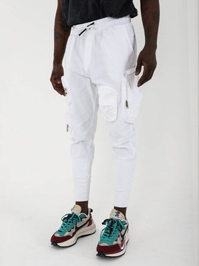 MULTI-ZIPPER POCKET JOGGER // WHITE