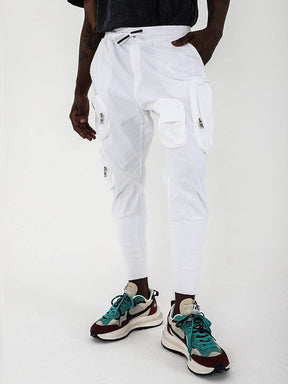 MULTI-ZIPPER POCKET JOGGER // WHITE